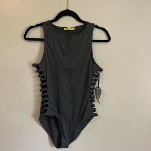 NWT slit side bodysuit